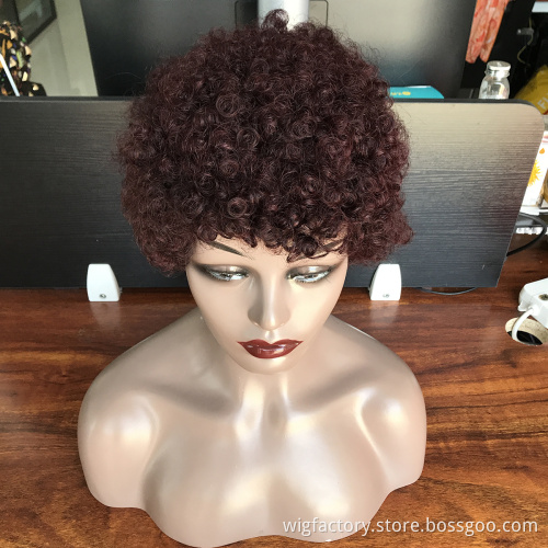Afro puff wig machine made , popular machine made wigs wholesale accept custom color